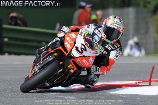 2009-09-26 Imola 1409 Variante alta - Superbike - Qualifyng Practice - Max Biaggi - Aprilia RSV4 Factory